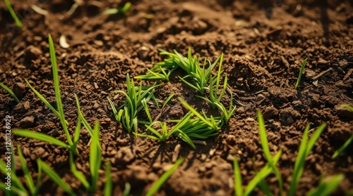 Green Grass forming a Recyling Symbol in the Ground, showcasing Environment and Nature photo