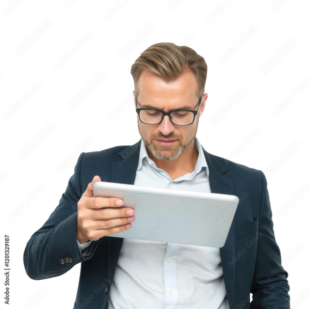 Business professional using tablet for work in office environment focused on digital solutions modern workspace professional viewpoint Business professional using tablet for work in office environment focused on digital solutions modern workspace professional viewpoint