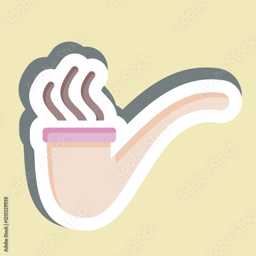 Sticker Pipe. related to Smoking symbol. design editable