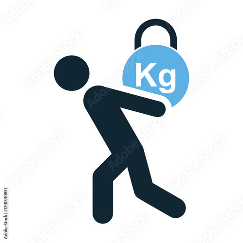 A minimalist burden icon vector design featuring a person carrying a load. Perfect for representing responsibility, weight or hard work in business presentations