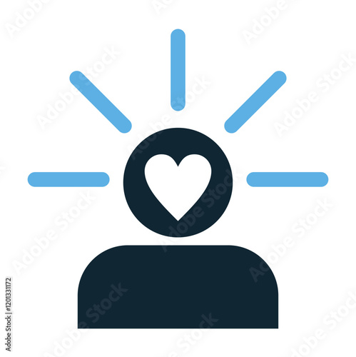 A minimal and modern self esteem icon vector representing confidence, personal growth and positivity. Ideal for psychology, mental health, self help and wellness and graphic design