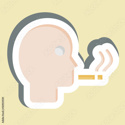 Sticker Man Smoking. related to Smoking symbol. design editable