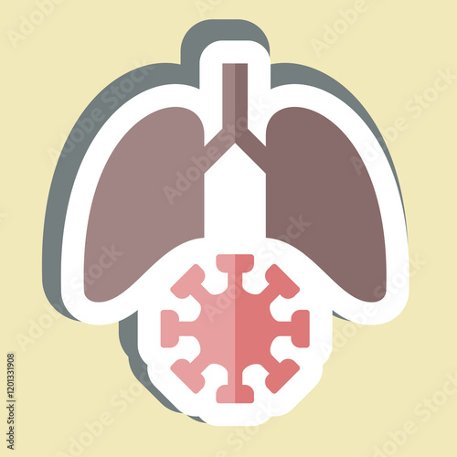 Sticker Lung Cancer. related to Smoking symbol. design editable