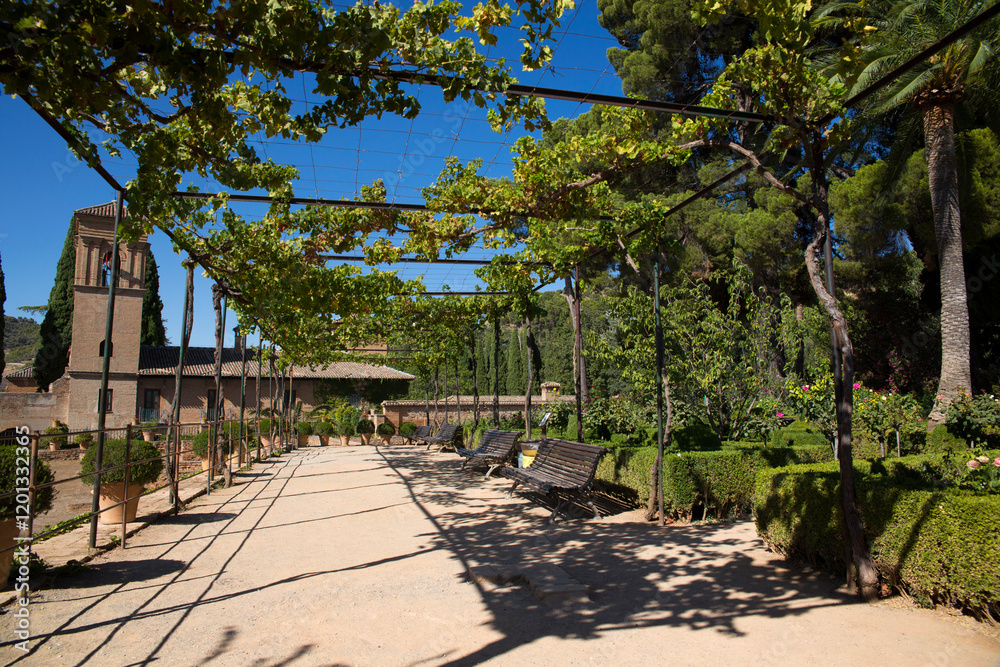 Fototapeta premium Alhambra gardens located in Granada, Spain.