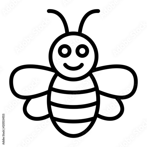 Bee Vector Line Icon Design