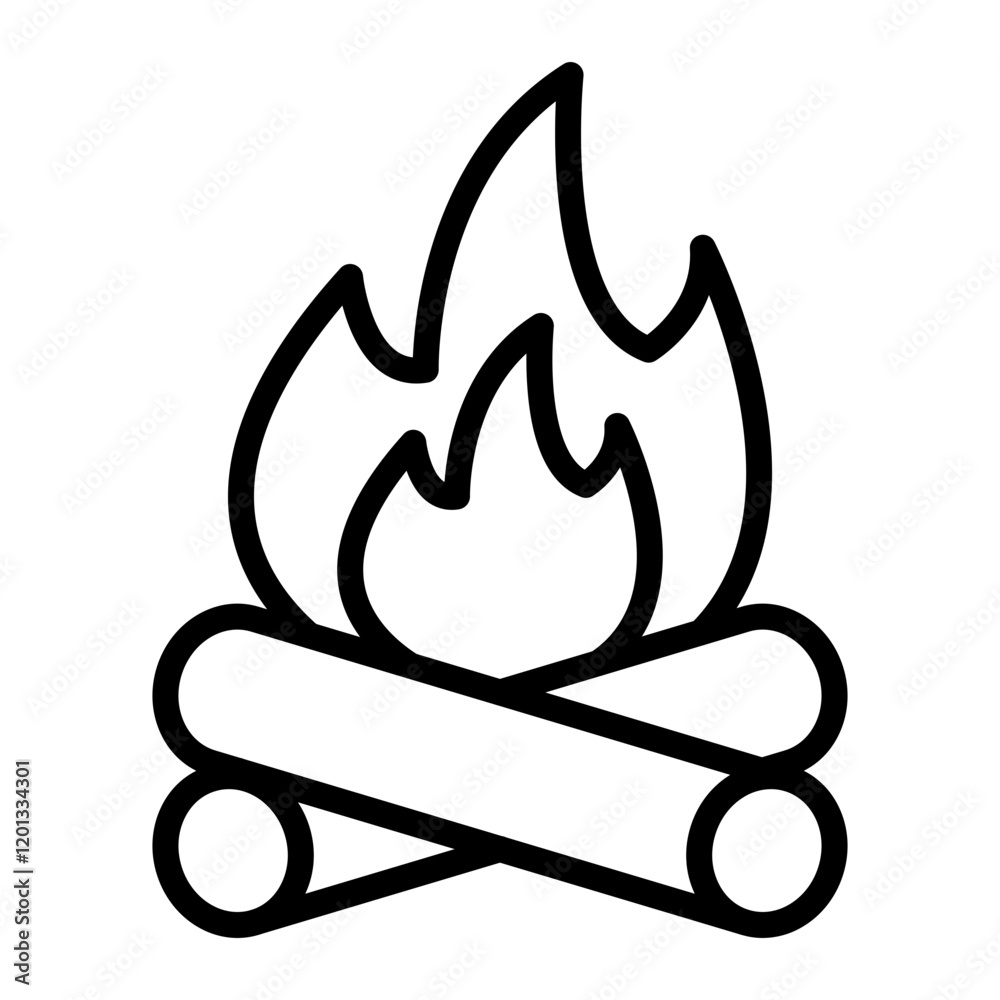 Fire Vector Line Icon Design Fire Vector Line Icon Design