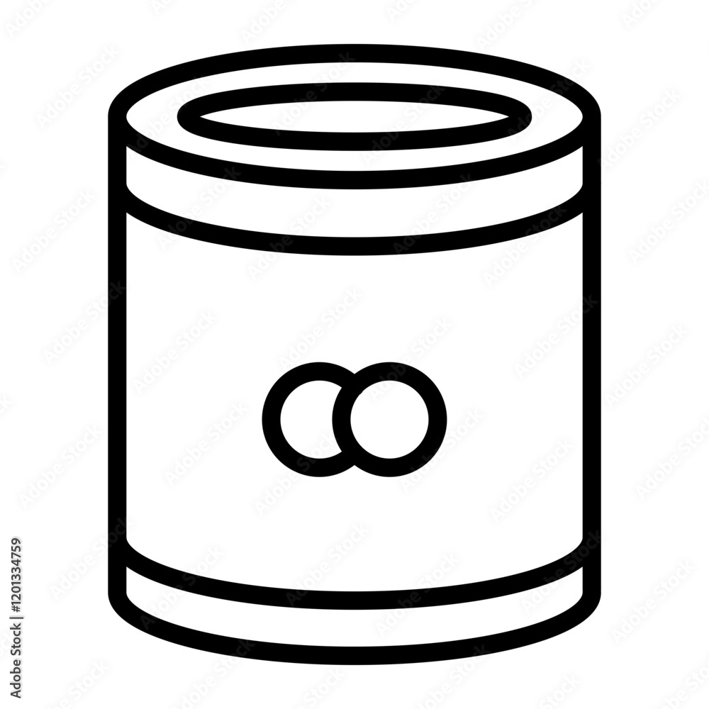 Canned Food Vector Line Icon Design Canned Food Vector Line Icon Design