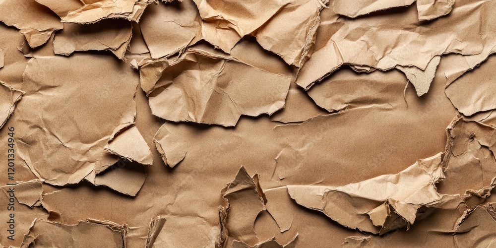 Crumpled brown cardboard texture with various folds and creases, featuring warm earthy tones creating a vintage and rustic appearance. Crumpled brown cardboard texture with various folds and creases, featuring warm earthy tones creating a vintage and rustic appearance.