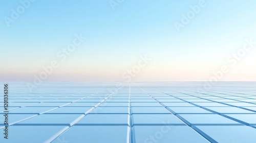 Wallpaper Mural Abstract Blue Cubes Extending Towards Horizon Torontodigital.ca