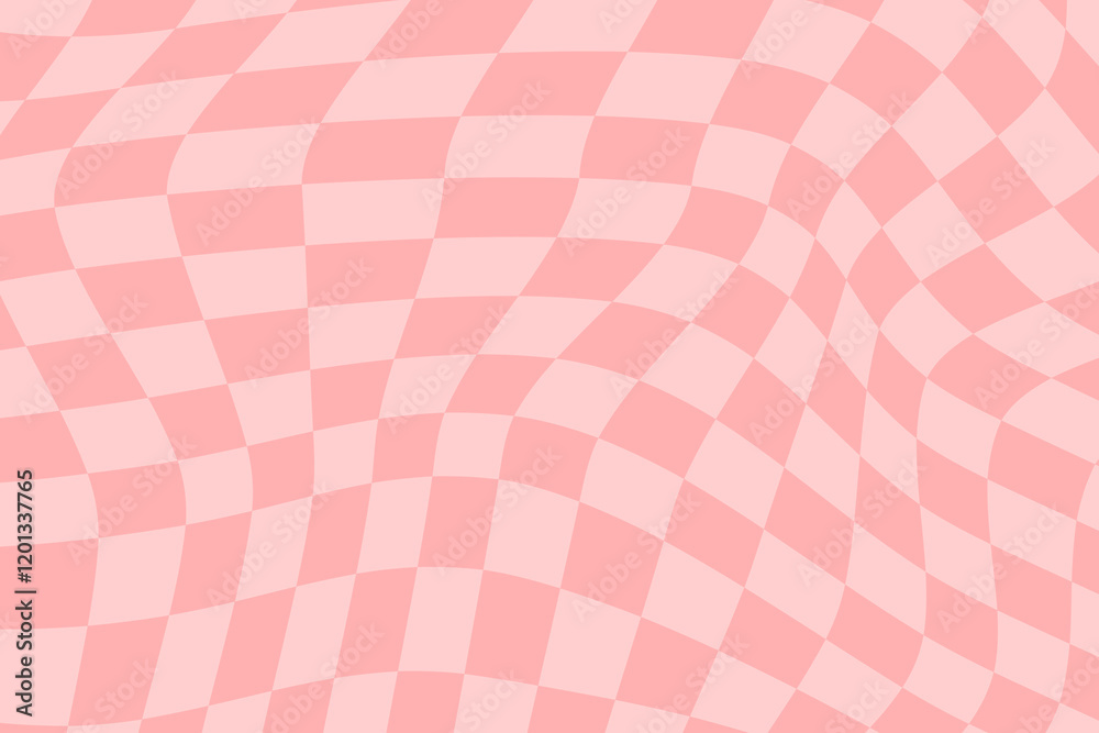 Pink distorted checkered background, retro pattern vector Pink distorted checkered background, retro pattern vector