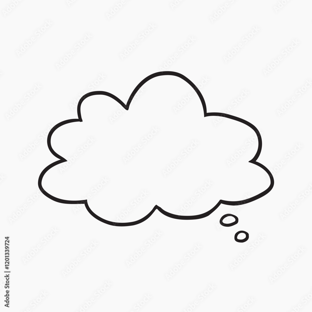 Cloud-shaped thought bubble illustration vector Cloud-shaped thought bubble illustration vector