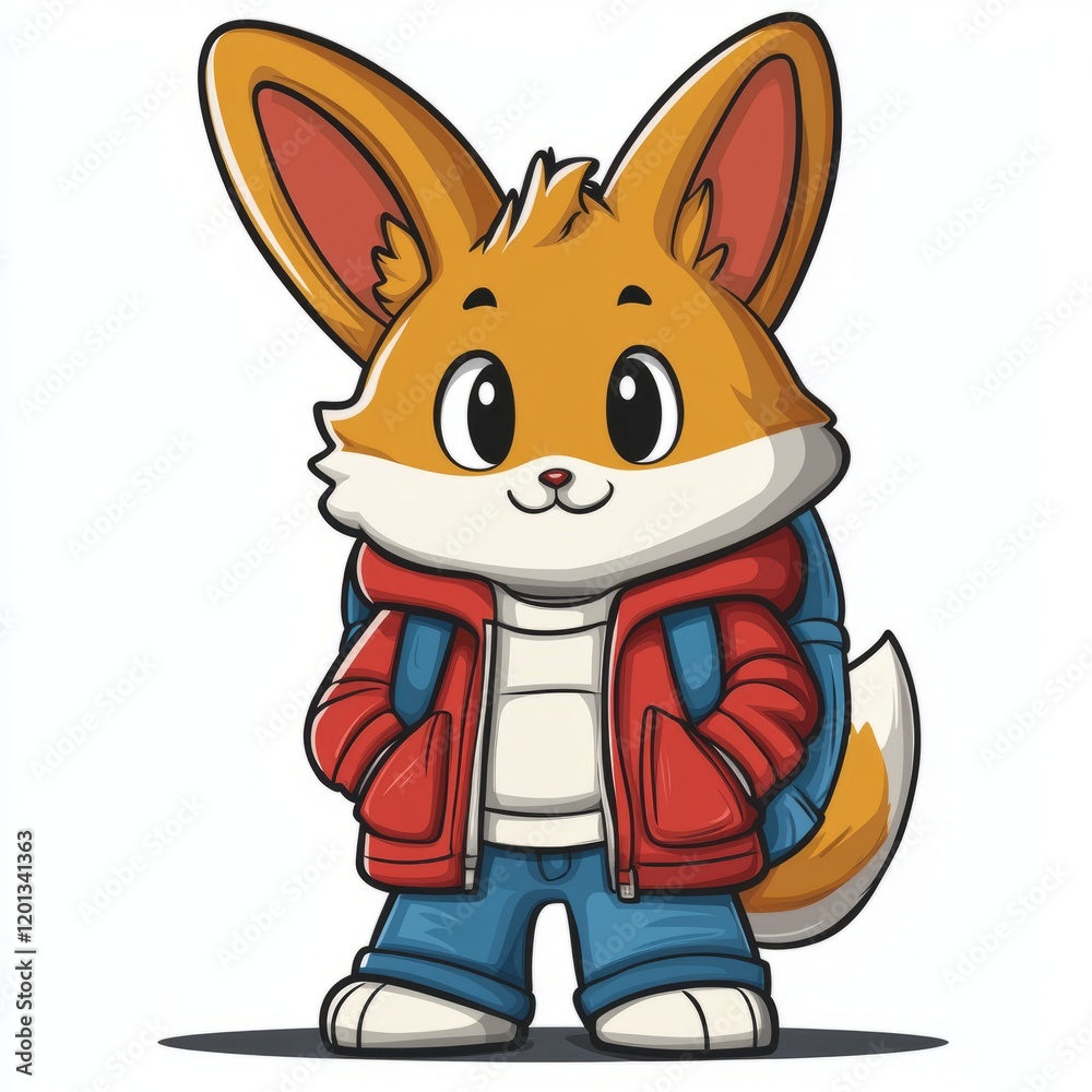 Adorable Fox Character Wearing Winter Clothing Adorable Fox Character Wearing Winter Clothing