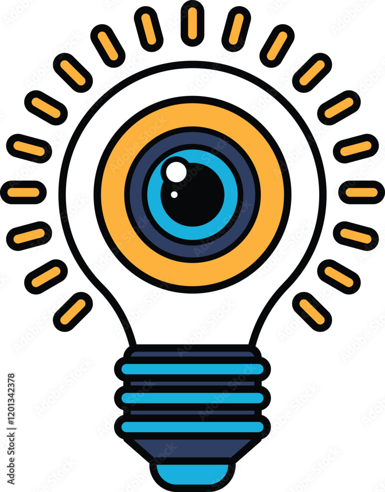 A light bulb with a eye in the middle A light bulb with a eye in the middle