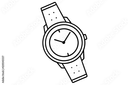 Watch Icon Vector Clipart Silhouette on White Background