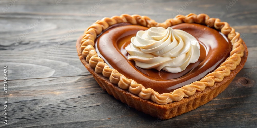 Heart-Shaped Dessert with Creamy Topping Heart-Shaped Dessert with Creamy Topping
