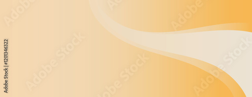 Abstract background with orange and cream gradient. The background features smooth, flowing curves and a soft, warm texture in orange tones. Minimal abstract wavy gradient vector background