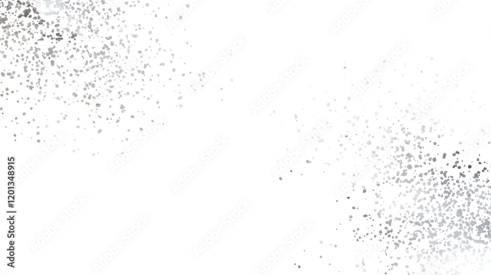 Obraz premium Silver glitter hand-drawn. Pieces of silver foil on a transparent background. Silver edging made of luxurious silver abstract foil for celebration and wedding glowing silver particles in Png format.