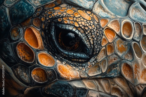 Colorful snake blending into its surroundings with unique patterns and textures
