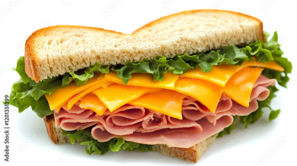 Heart-shaped sandwich on a white background for Valentine's Day Heart-shaped sandwich on a white background for Valentine's Day