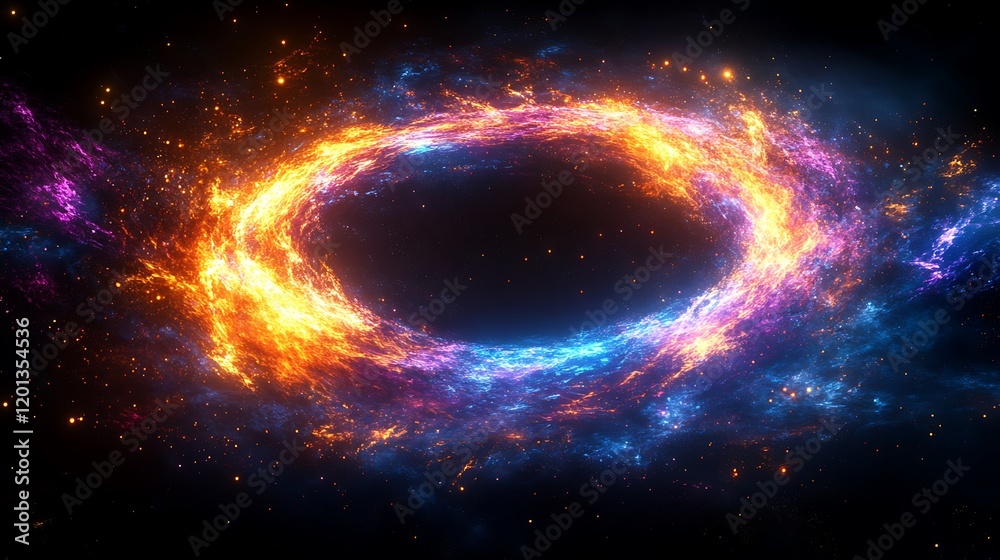 Cosmic Fire and Ice Ring Nebula Swirling Cosmic Fire and Ice Ring Nebula Swirling