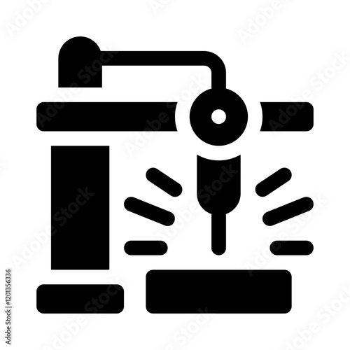 Robotic Welder glyph icon