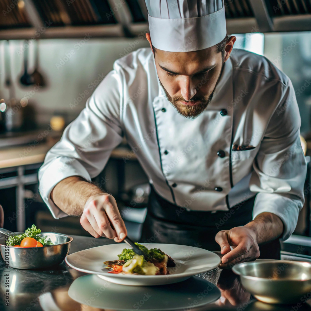 chef preparing food in kitchen