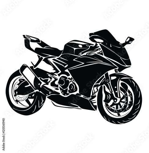 Sport bike art design vector white black template japan sport bike isolated white power engine motor fast ride rider wheels motorbike background