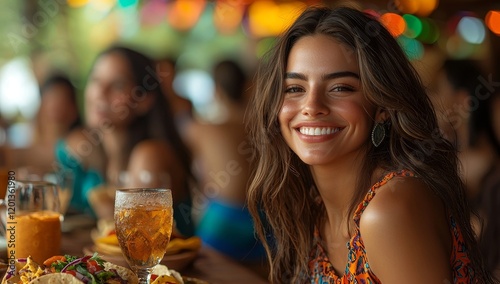 At the Cinco de Mayo gathering, food and drinks are prominently displayed as a group party欢s