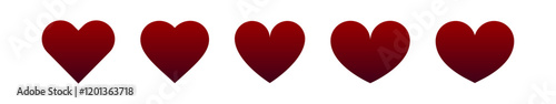 Collection of heart illustrations, Love symbol icon set, love symbol vector.