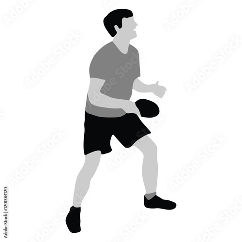 Table tennis ping pong player, Silhouettes of table tennis player Vector on white