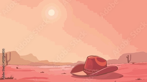 Cowboy Hat Vector Flat Vector Illustration with Western Theme