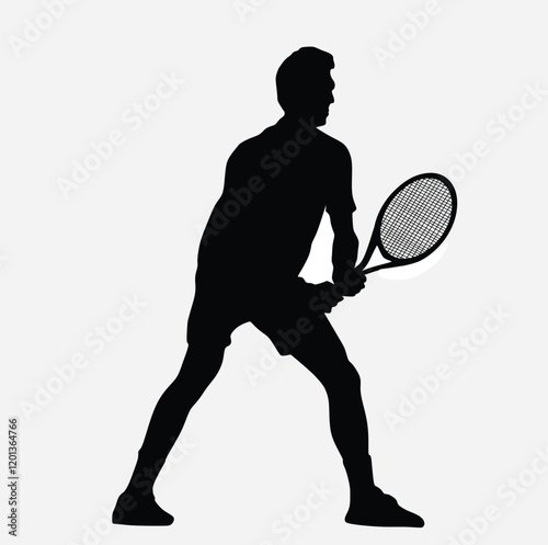 A tennis player man male sports person in silhouette