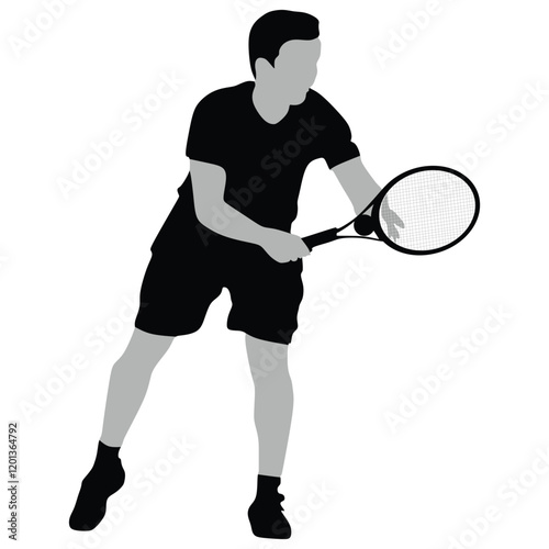 A tennis player man male sports person in silhouette