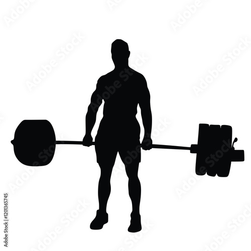 Deadlift powerlifting competition athlete male black silhouette