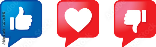 Set of social media icons in speech bubble form - Vector Illustration - v2