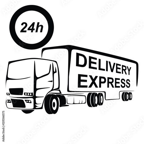 24 7 truck transport delivery service isolated vector illustration
