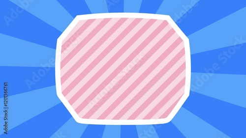 ふきだしと集中線が回転するアニメーション