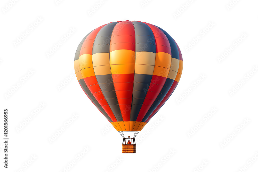 Vibrant hot-air balloon isolated on transparent background PNG for creative design projects and travel-themed visual content Vibrant hot-air balloon isolated on transparent background PNG for creative design projects and travel-themed visual content