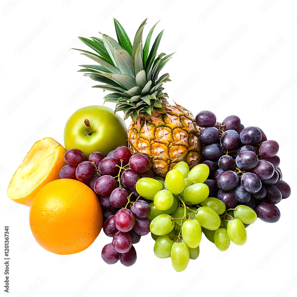Mixed fruit arrangement with pineapple and grapes Mixed fruit arrangement with pineapple and grapes