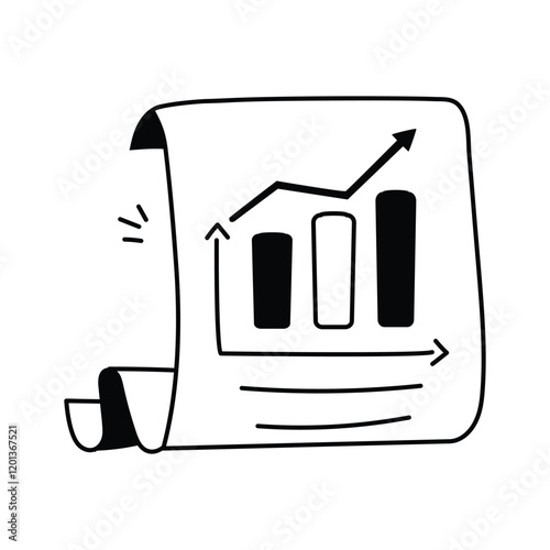Icon illustrating a data chart for analytics and visualization