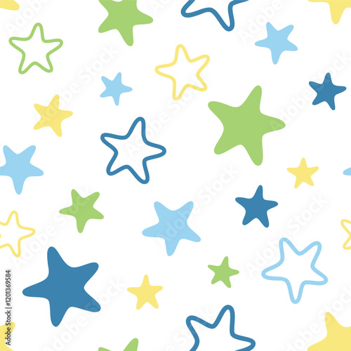 Star seamless pattern design for background, wallpaper, printing, textile design, blanket pattern, blanket pattern for kids, decorative, notebook, diary cover, and etc.	
