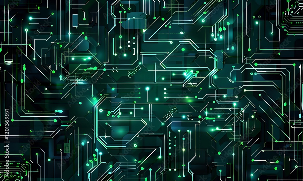 Fototapeta premium Interwoven digital patterns in a futuristic style create a dynamic, abstract backdrop