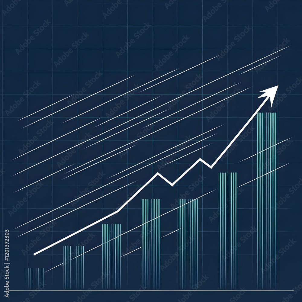 Naklejka premium business graph with arrow