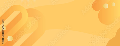 Abstract orange background with smooth gradients and geometric shapes. The background features orange tones and subtle dotted textures. Aesthetic background vector. Yellow background.