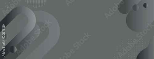 Abstract gray background with smooth gradients and geometric shapes. Gray color and dotted texture enhance the modern background style. Aesthetic background vector. Gray background.