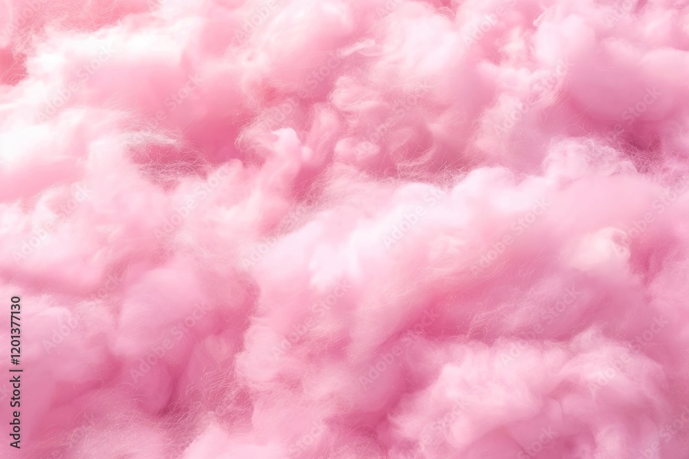 Fototapeta premium Colorful pink fluffy cotton candy background, soft color sweet candyfloss, lovely valentine concept, abstract blurred dessert texture