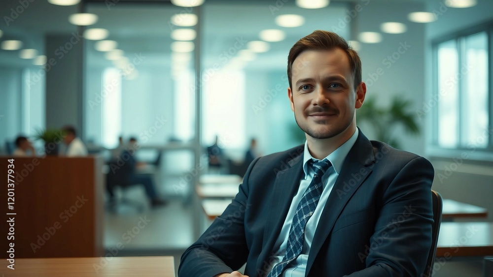 Portrait of a business man sitting in an office Portrait of a business man sitting in an office