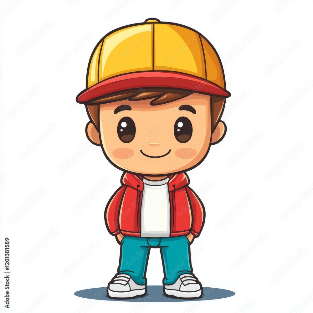 A Cute Cartoon Boy Wearing Stylish Clothes A Cute Cartoon Boy Wearing Stylish Clothes
