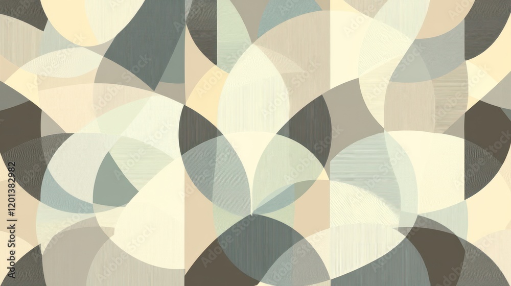 Abstract seamless pattern with overlapping pastel circles and semi-circles. Abstract seamless pattern with overlapping pastel circles and semi-circles.