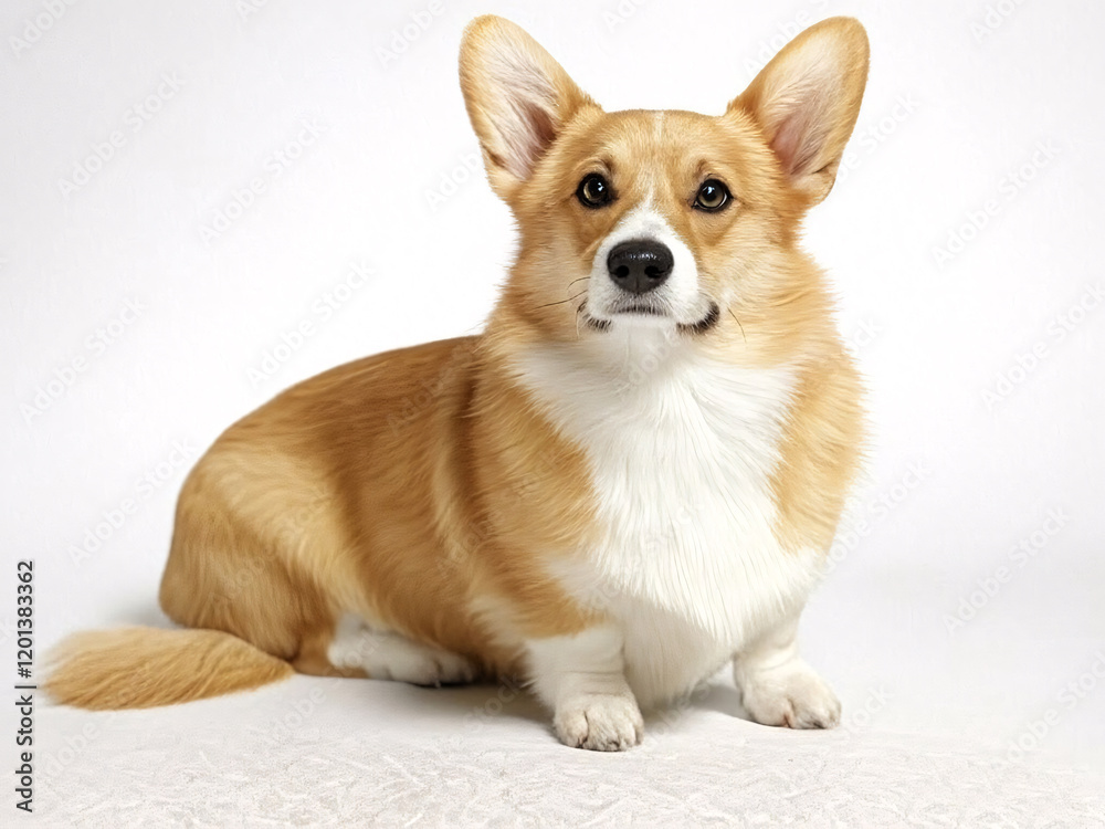 Corgi dog sitting isolated on white background Corgi dog sitting isolated on white background